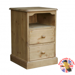 Cottage Pine 2 Drawer Open B/side Cabinet